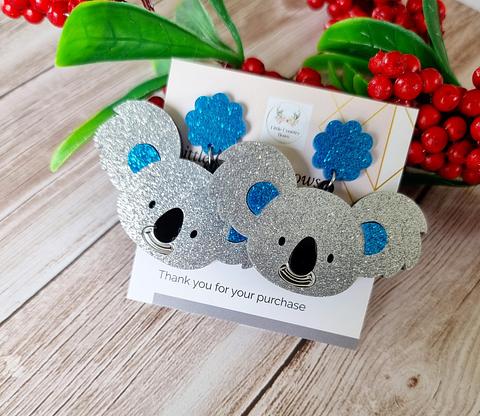 Blue Koala Acrylic Earrings